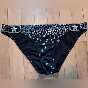 Victoria's Secret Black Bikini Bottoms with Silver Stars